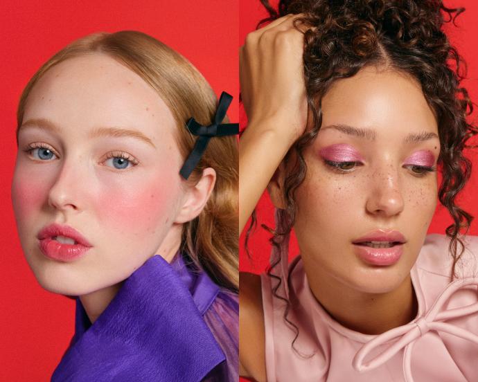 Look de maquillaje para Año Nuevo con sombras azules brillantes