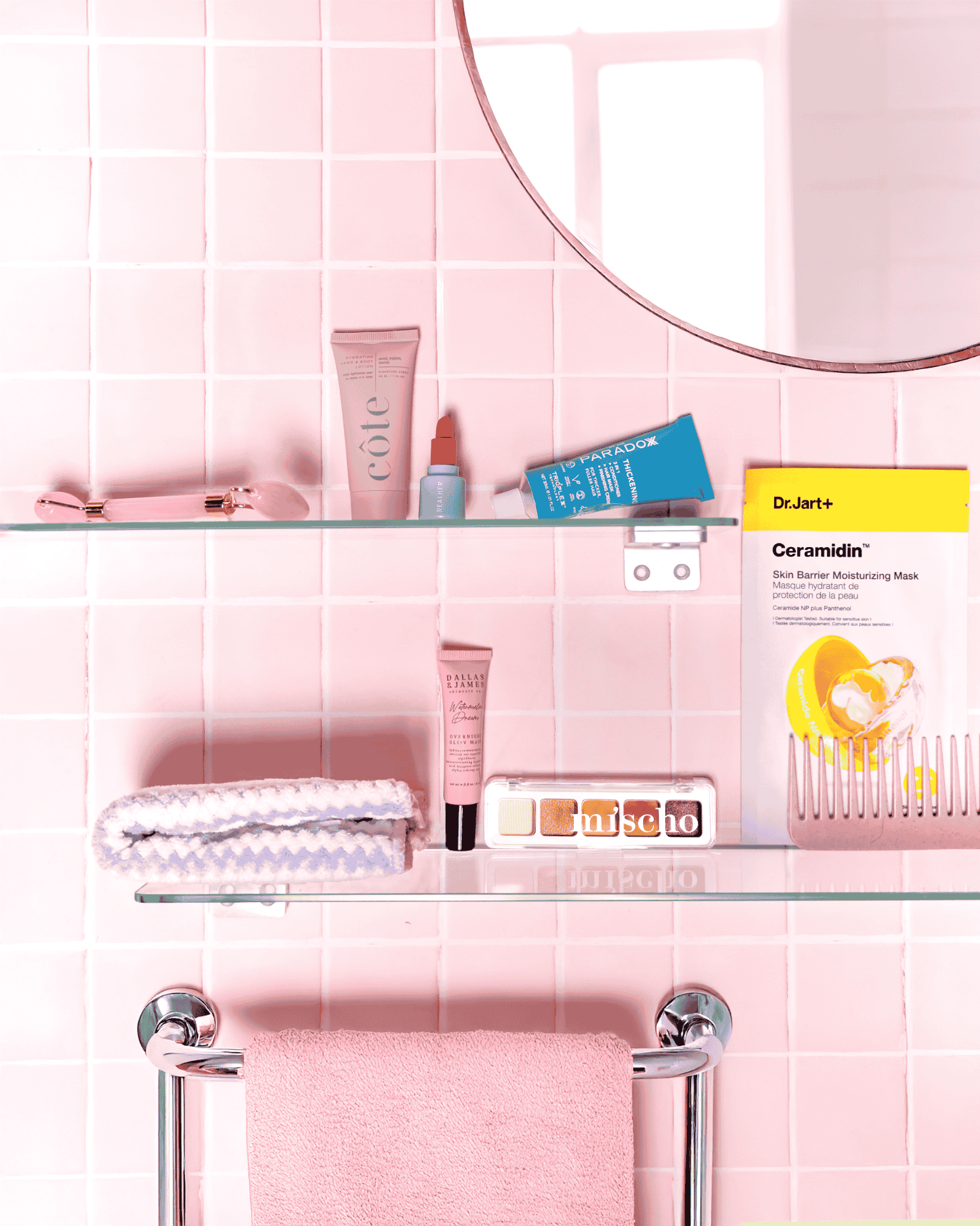 April Products in bathroom